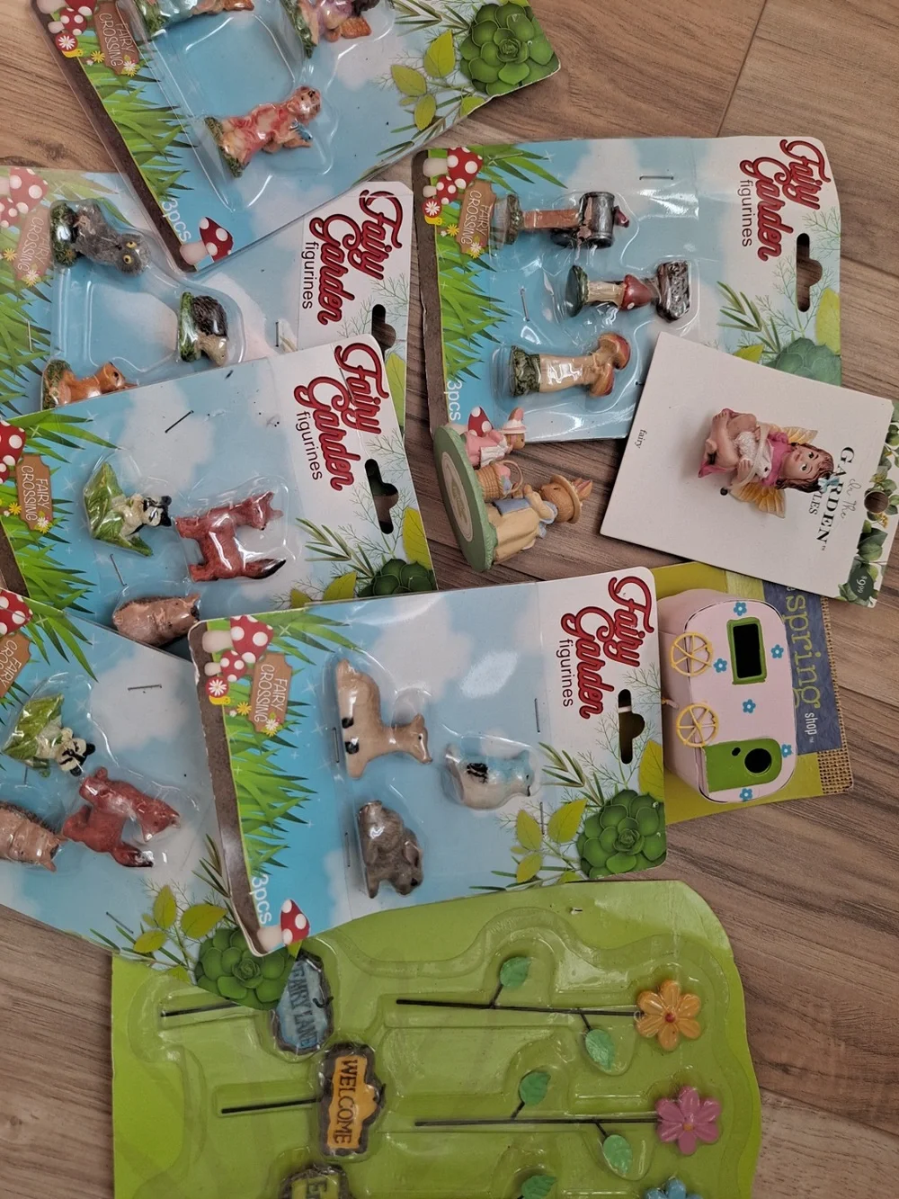 The Spring Shop Fairy Garden Figurines - Pink, Blue, Peach Lot of 10